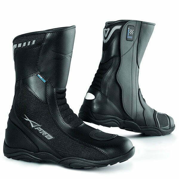 apro usnjeni motoristicni skornji drytech crni